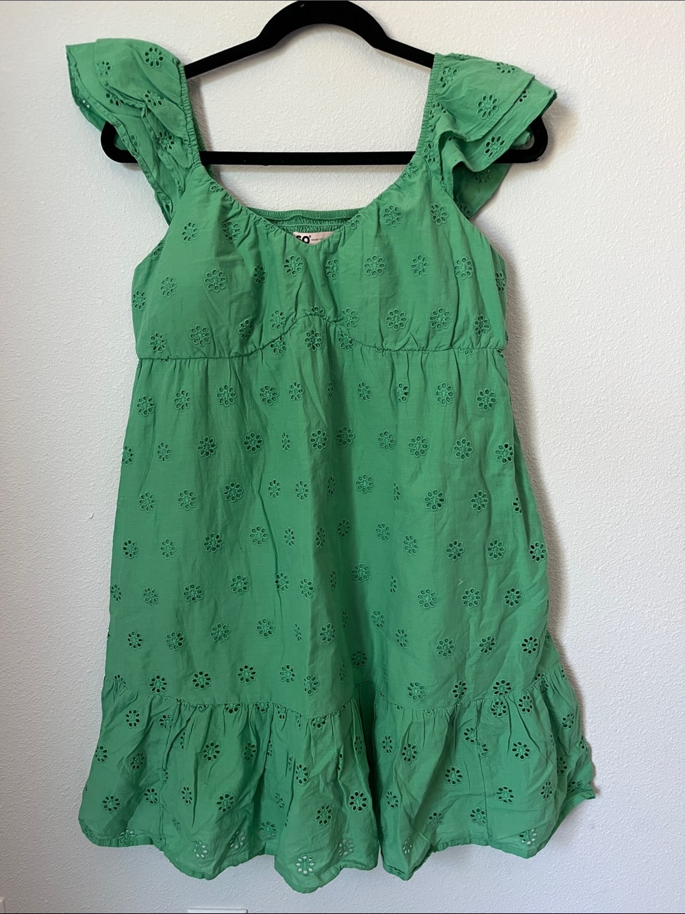Green Flutter Sleeve Dress